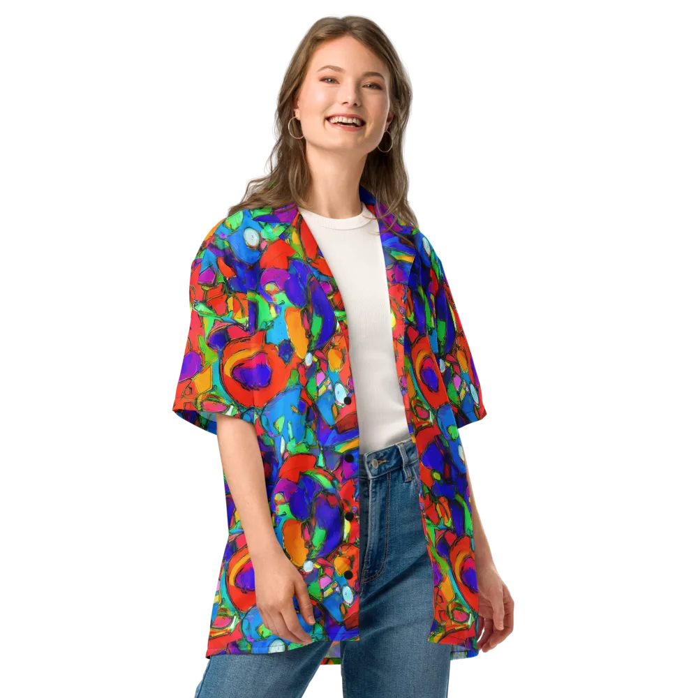 Kaleidoscope Clash on Button Shirt — Front