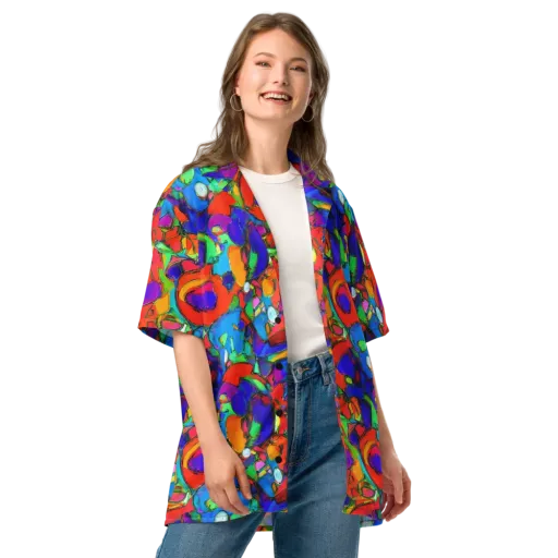 Kaleidoscope Clash on a Button Shirt