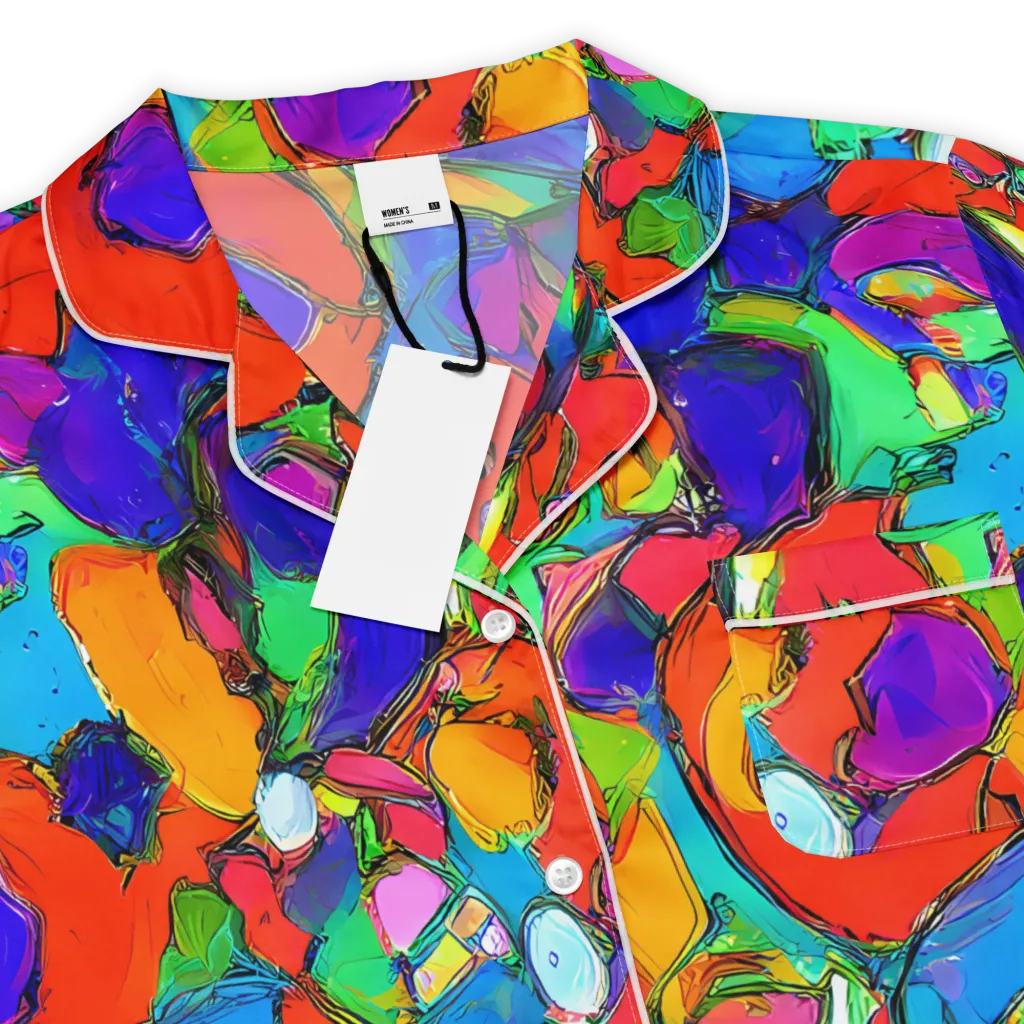 Kaleidoscope Clash on Women's Short Sleeve Pajama Top — Product details