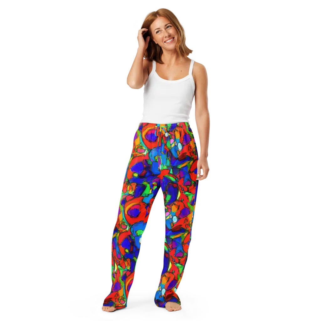 Kaleidoscope Clash on Women's Pajama Pants — Front