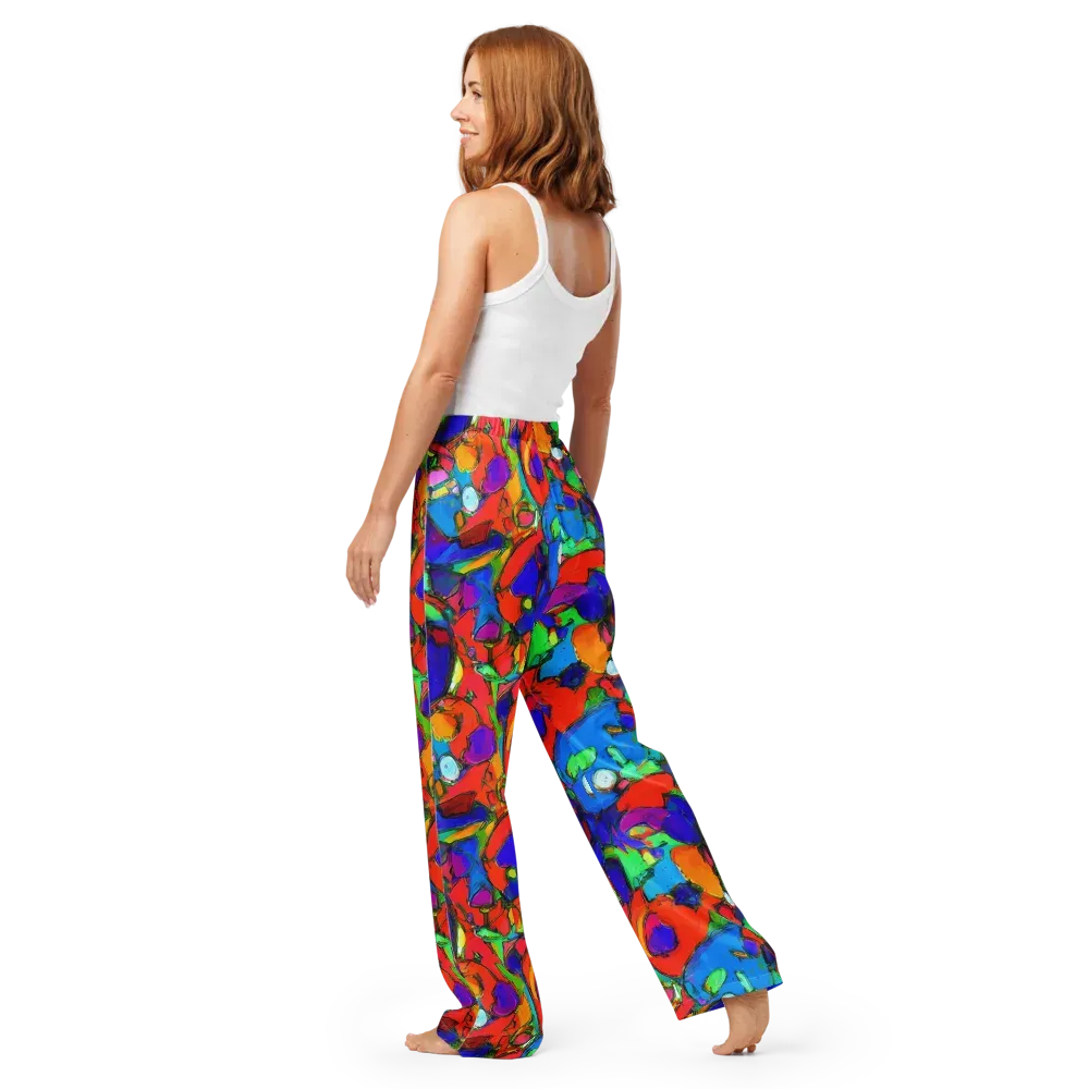 Kaleidoscope Clash on Women's Pajama Pants — Back
