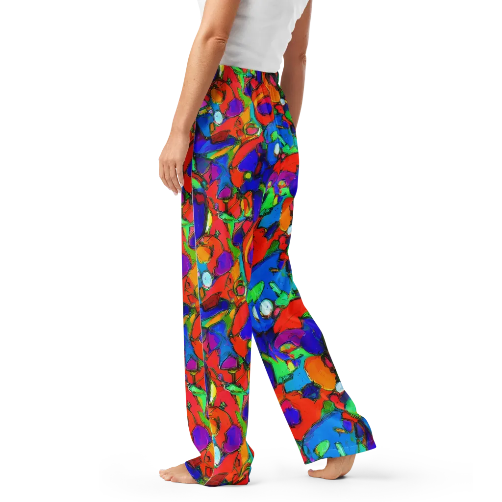 Kaleidoscope Clash on Women's Pajama Pants — Left
