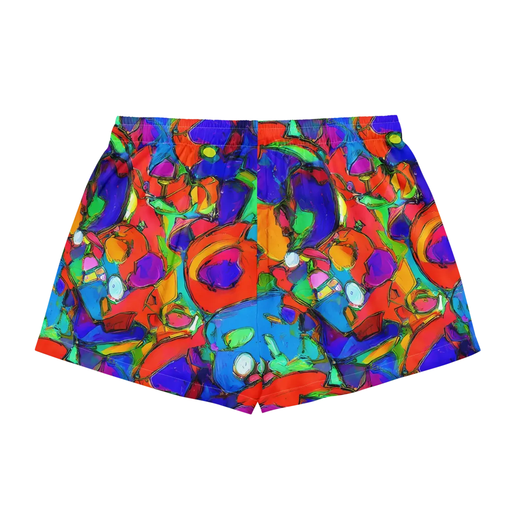 Kaleidoscope Clash on Women's Pajama Shorts — Back