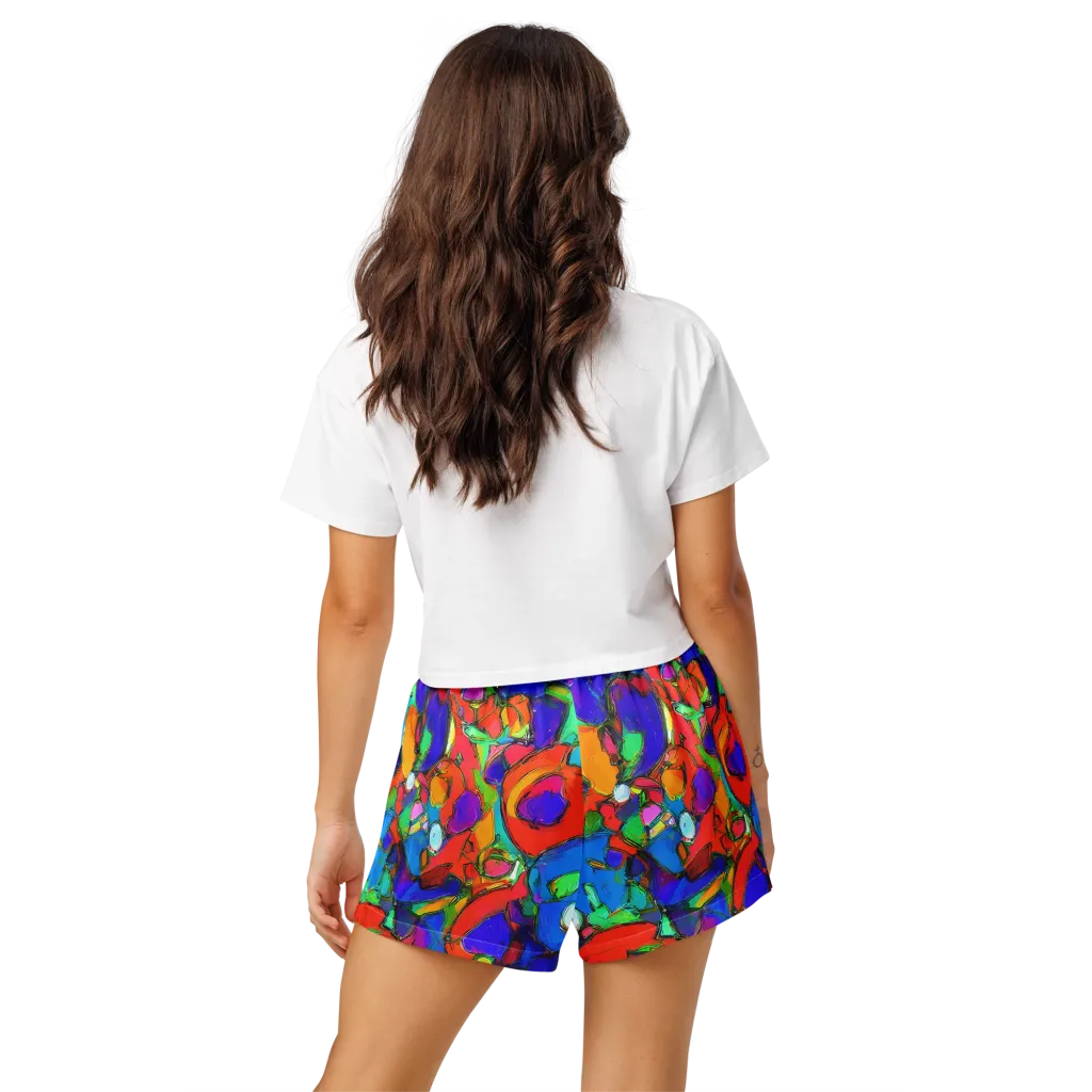 Kaleidoscope Clash on Women's Pajama Shorts — Back