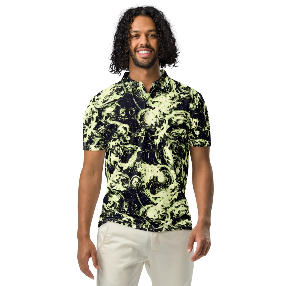 Acid Bone Garden on Men's Slim Fit Polo Shirt — Front