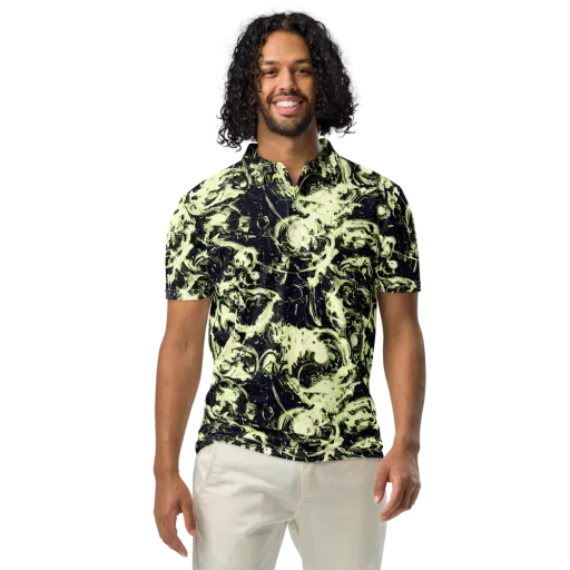 Acid Bone Garden on a Men's Slim Fit Polo Shirt