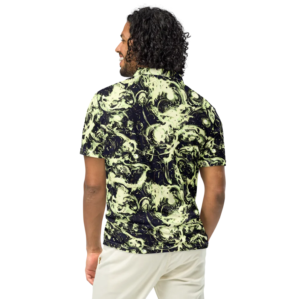 Acid Bone Garden on Men's Slim Fit Polo Shirt — Back