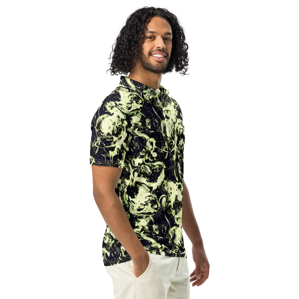 Acid Bone Garden on Men's Slim Fit Polo Shirt — Right Front
