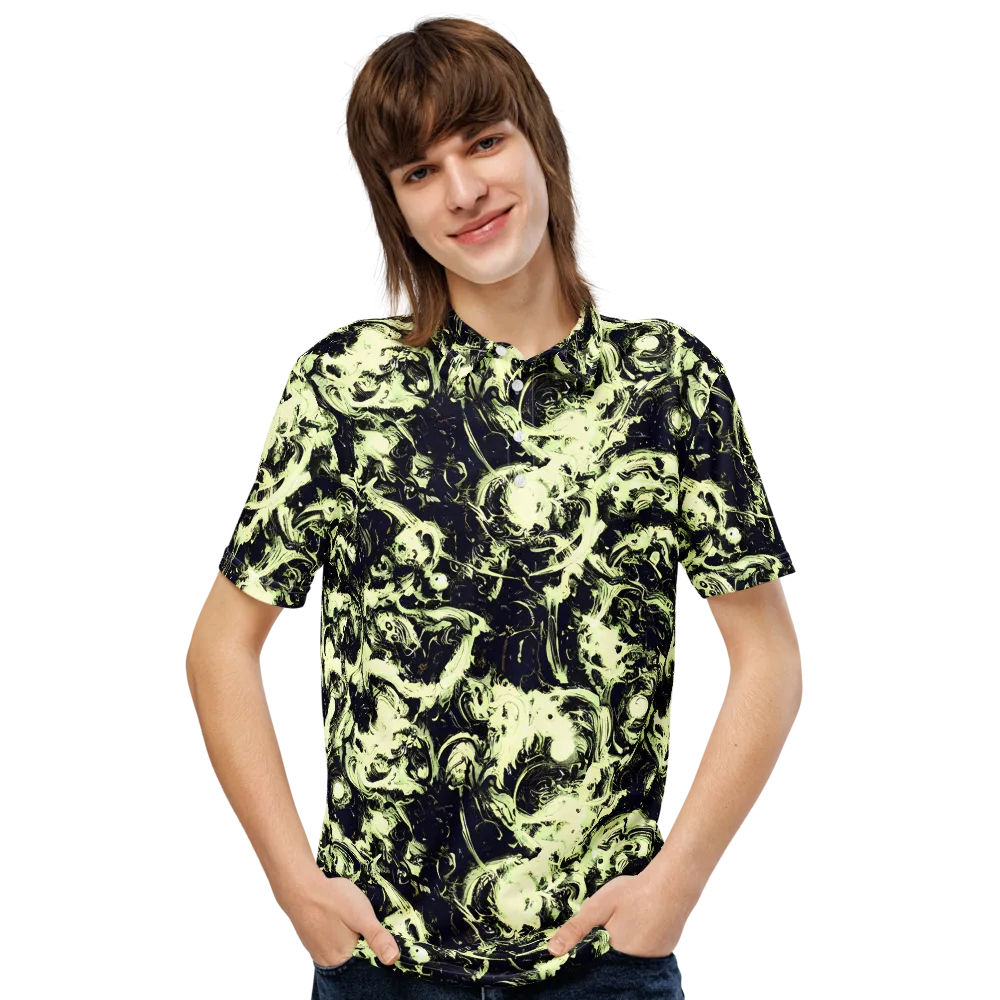 Acid Bone Garden on Men's Slim Fit Polo Shirt — Front