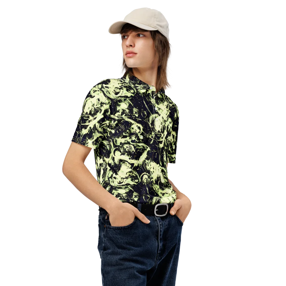 Acid Bone Garden on Men's Slim Fit Polo Shirt — Right Front