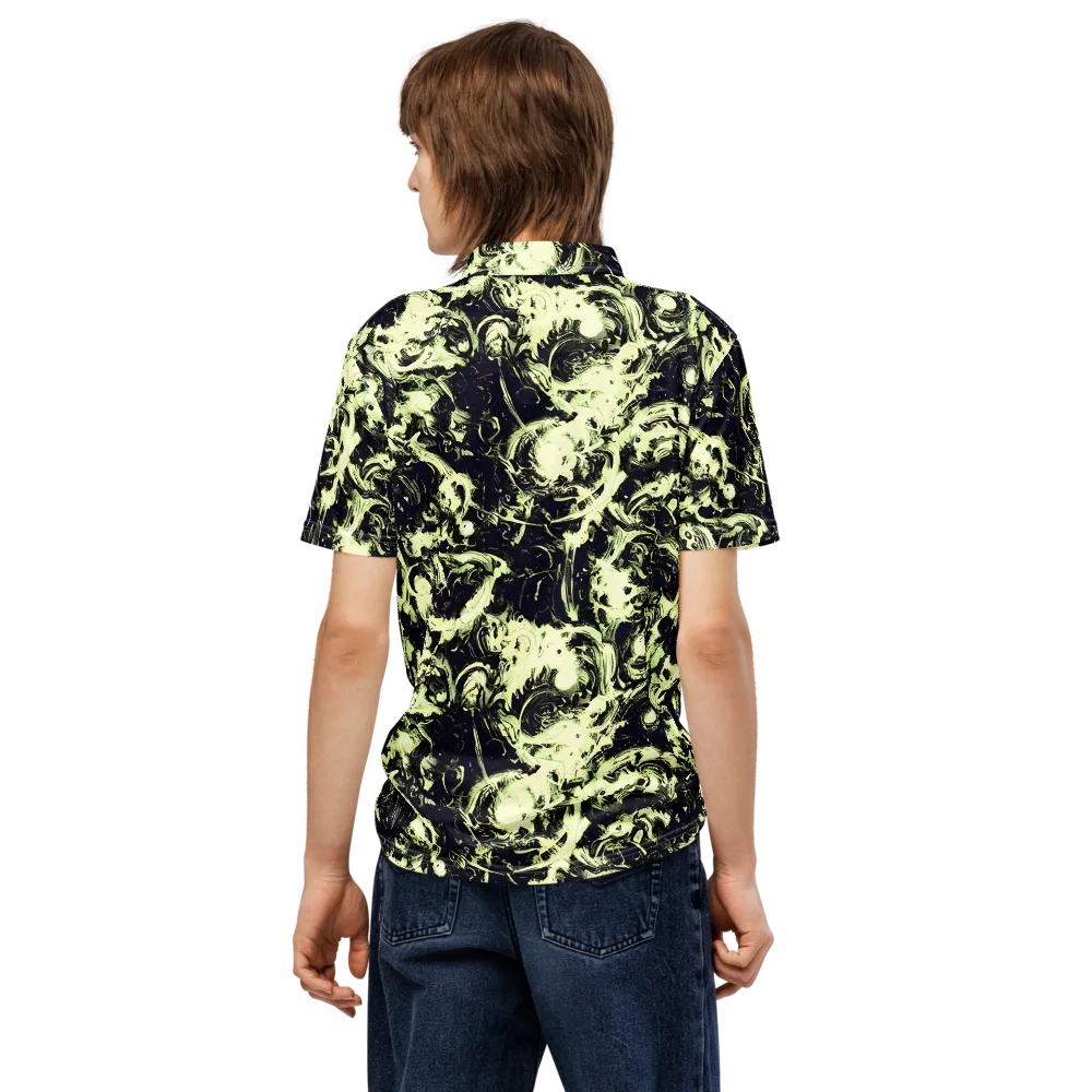 Acid Bone Garden on Men's Slim Fit Polo Shirt — Back