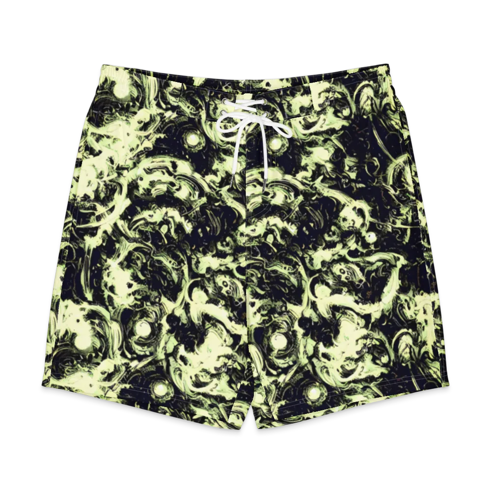 Acid Bone Garden on Men's Board Shorts — Front