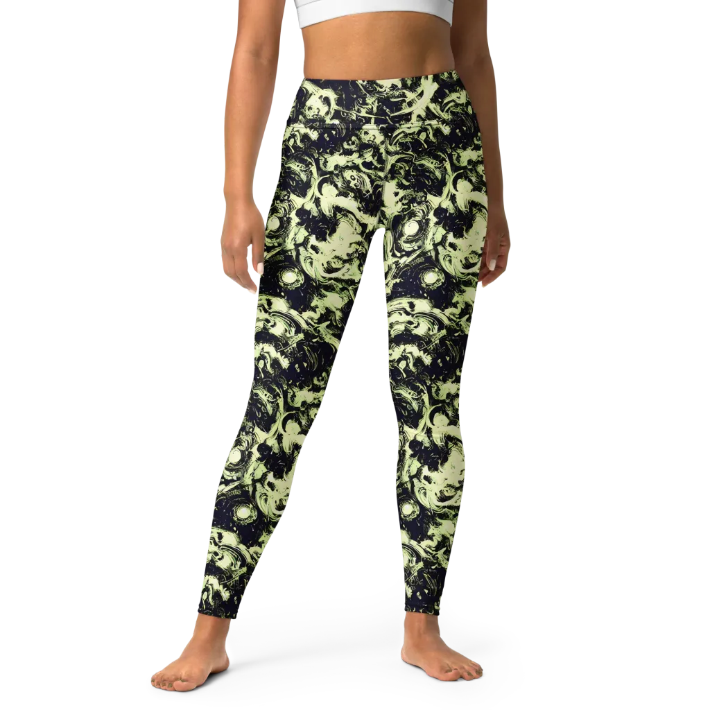 Acid Bone Garden on Yoga Leggings — Front