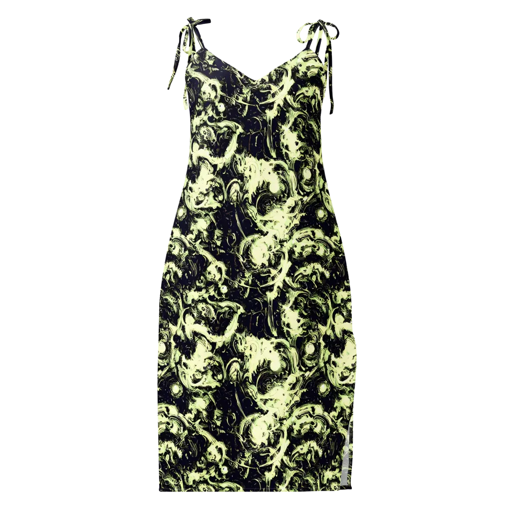 Acid Bone Garden on Slip Dress — Front