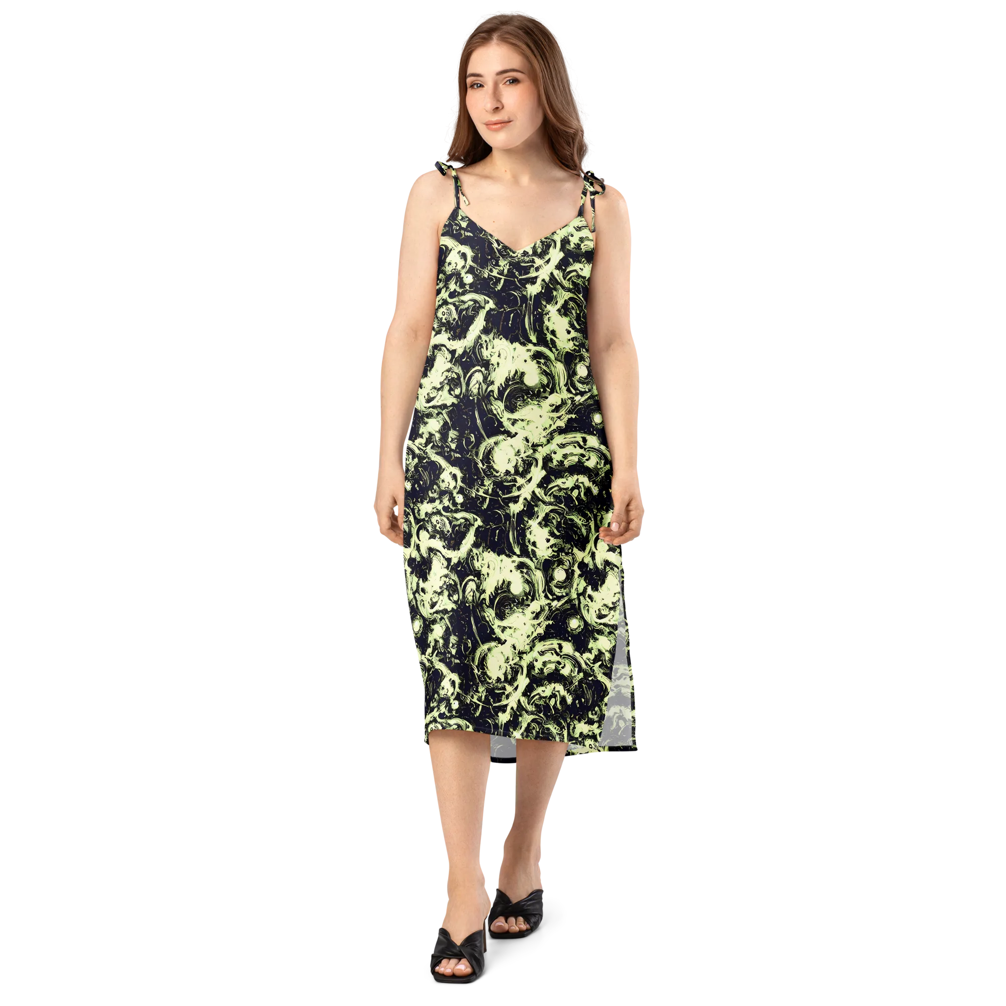 Acid Bone Garden on Slip Dress — Front