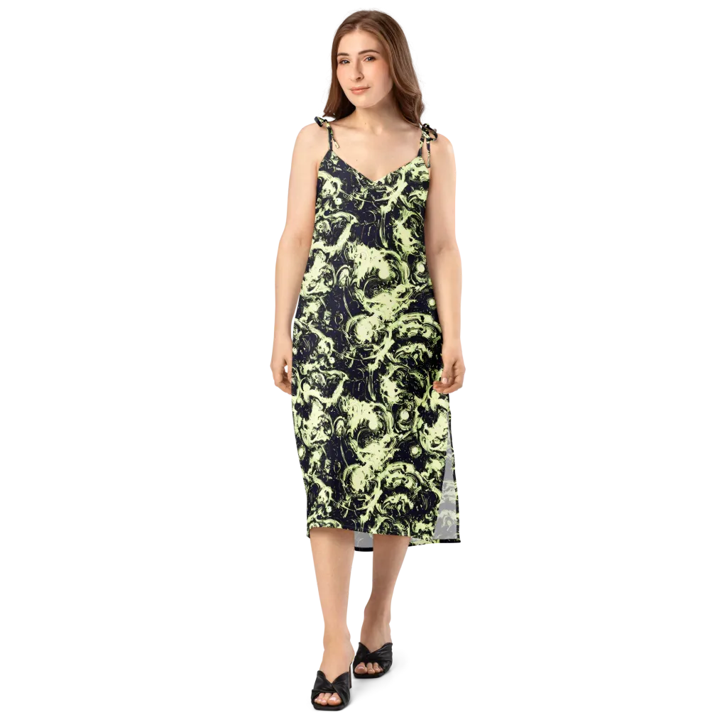 Acid Bone Garden on Slip Dress — Front