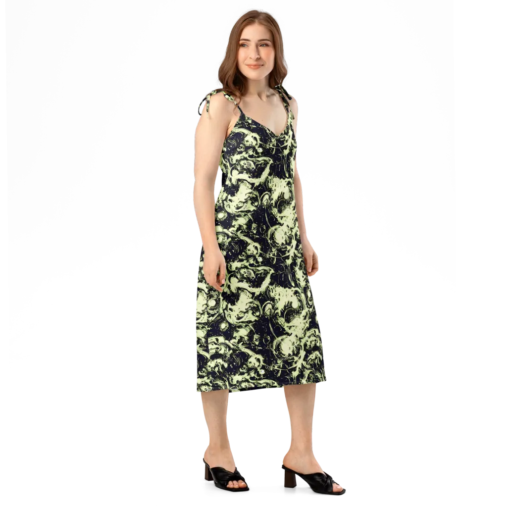 Acid Bone Garden on Slip Dress — Right Front