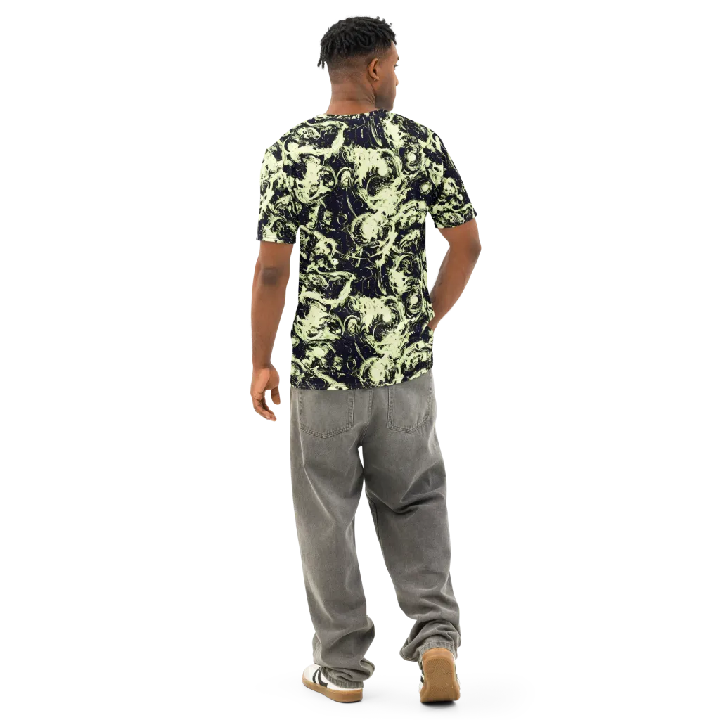 Acid Bone Garden on Men's Cotton Crew Neck T-Shirt — Back