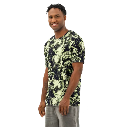 Acid Bone Garden on a Men's Cotton Crew Neck T-Shirt