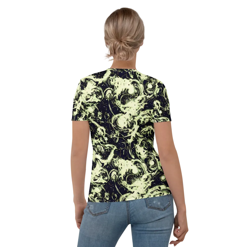 Acid Bone Garden on Women's Crew Neck T-Shirt — Back