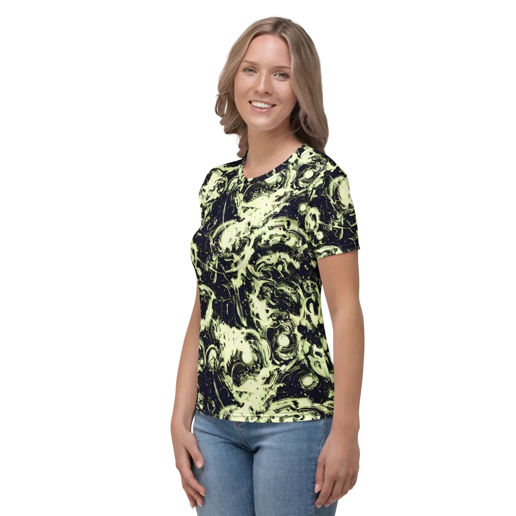 Acid Bone Garden on Women's Crew Neck T-Shirt — Left
