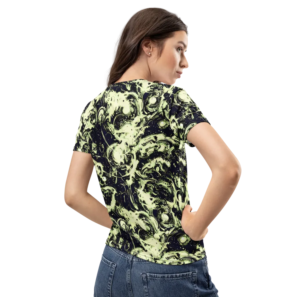 Acid Bone Garden on Women's Crew Neck T-Shirt — Back