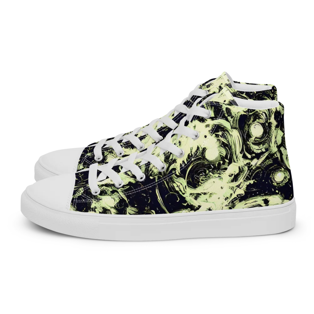 Acid Bone Garden on Women's High Top Canvas Shoes — Left