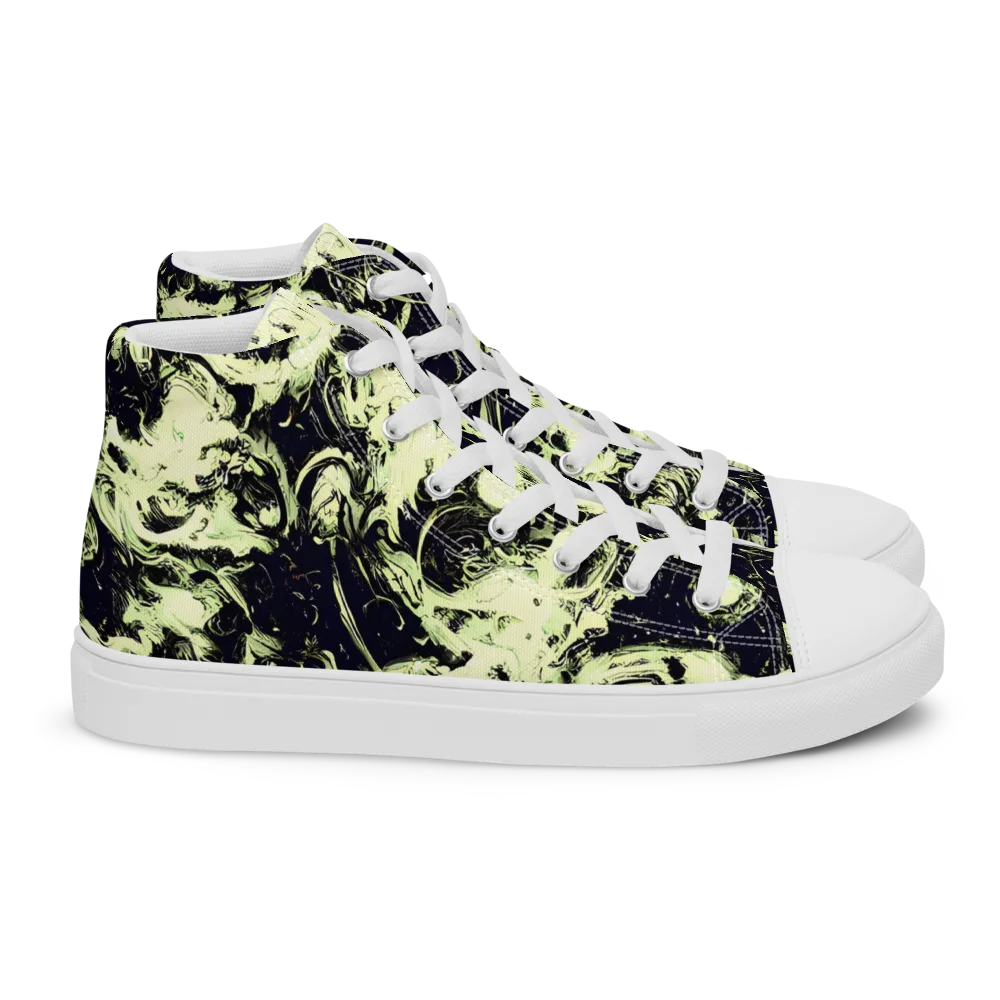 Acid Bone Garden on Women's High Top Canvas Shoes — Right