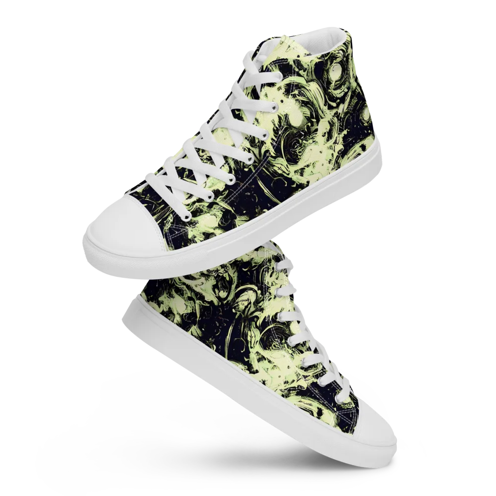 Acid Bone Garden on Women's High Top Canvas Shoes — Front