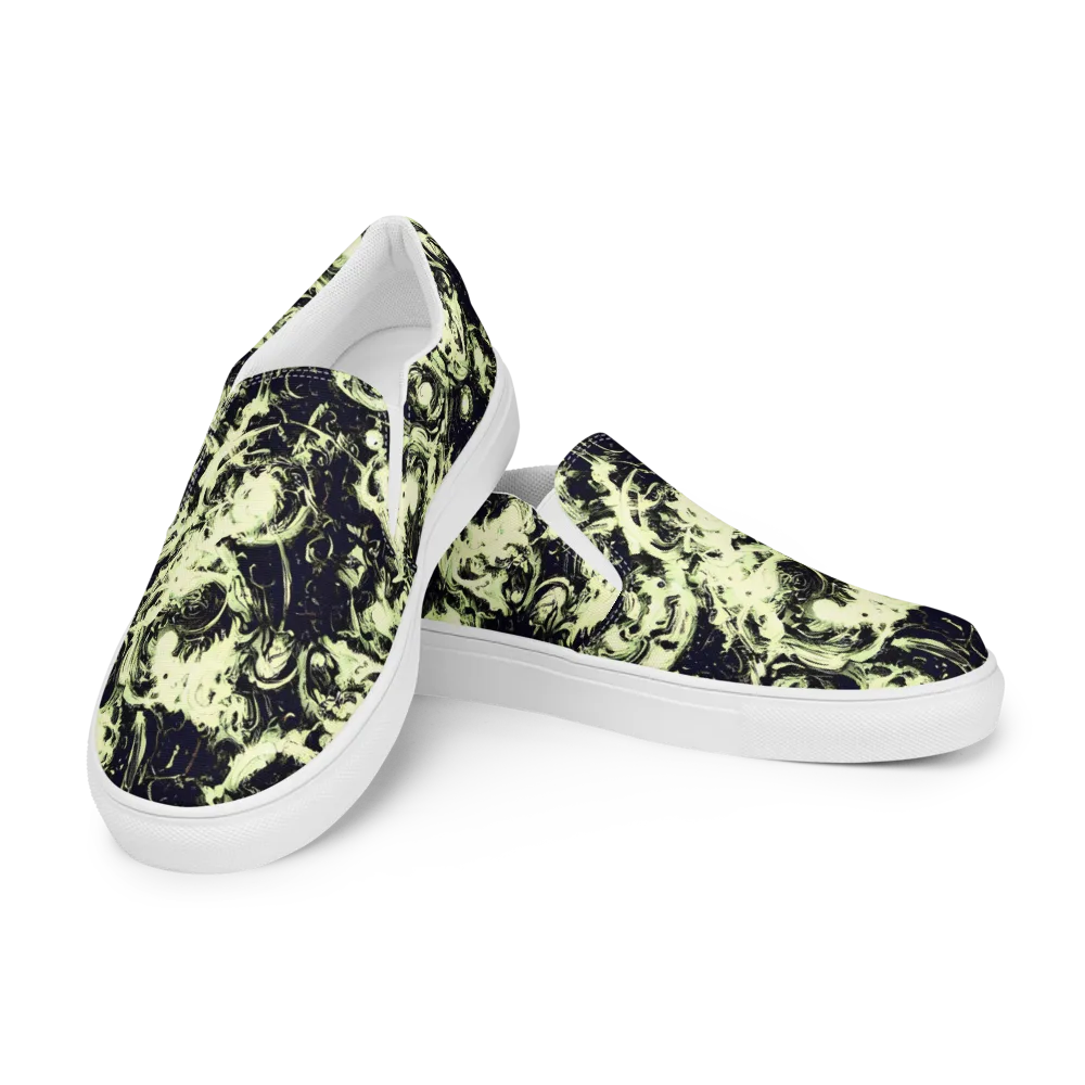 Acid Bone Garden on Men's Slip-On Canvas Shoes — Left Front