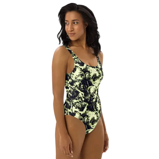 Acid Bone Garden on a One-Piece Swimsuit