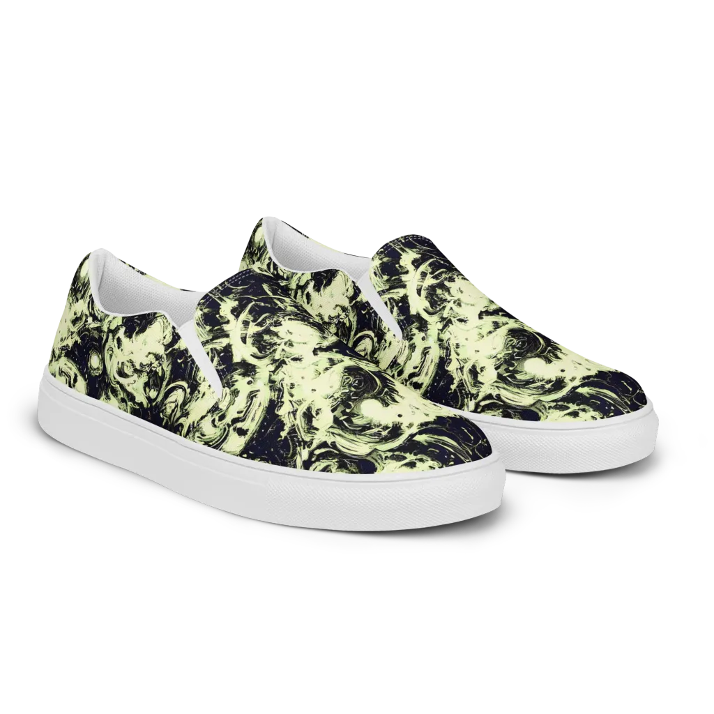 Acid Bone Garden on Women's Slip-On Canvas Shoes — Right Front