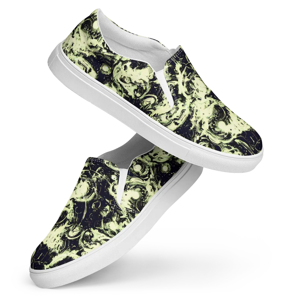 Acid Bone Garden on Women's Slip-On Canvas Shoes — Front