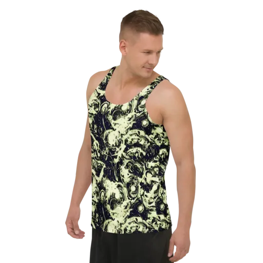 Acid Bone Garden on a Men's Tank Top