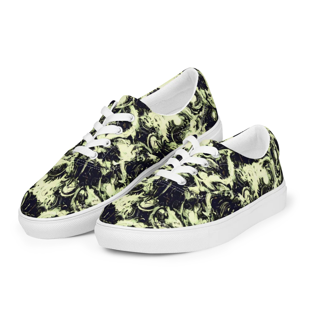 Acid Bone Garden on Men's Lace-Up Canvas Shoes — Left Front