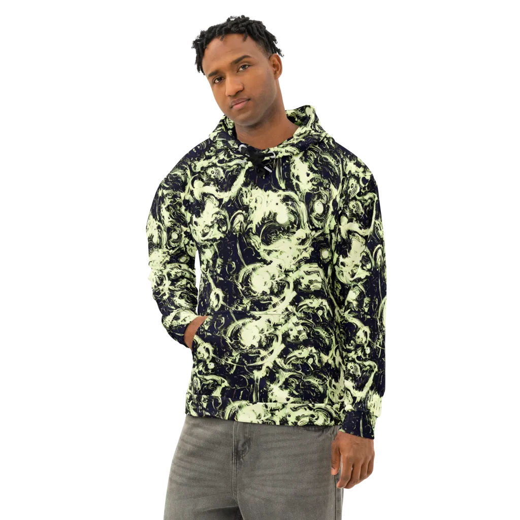 Acid Bone Garden on Cotton Hoodie — Left Front
