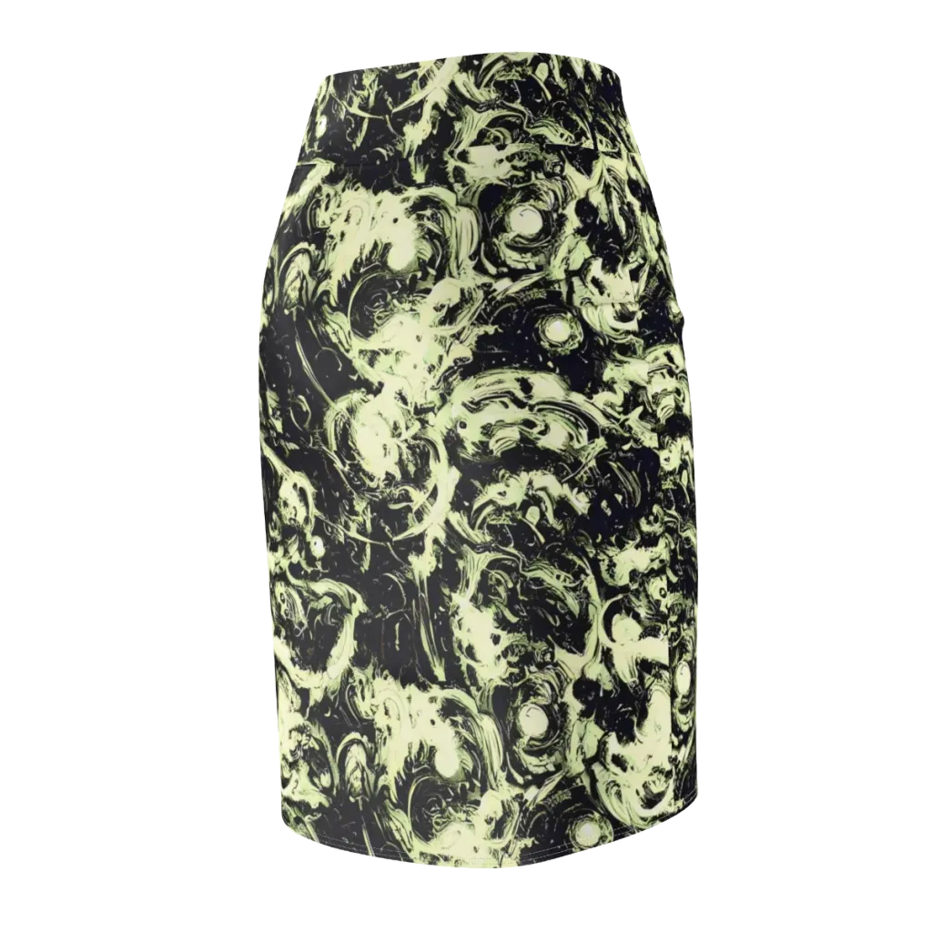 Acid Bone Garden on Pencil Skirt — Back Side