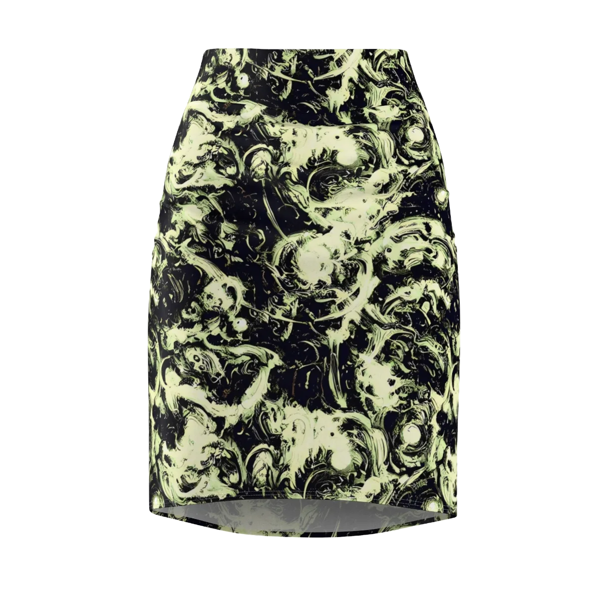 Acid Bone Garden on Pencil Skirt — Front