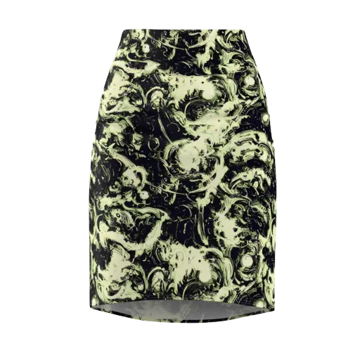 Acid Bone Garden on a Pencil Skirt
