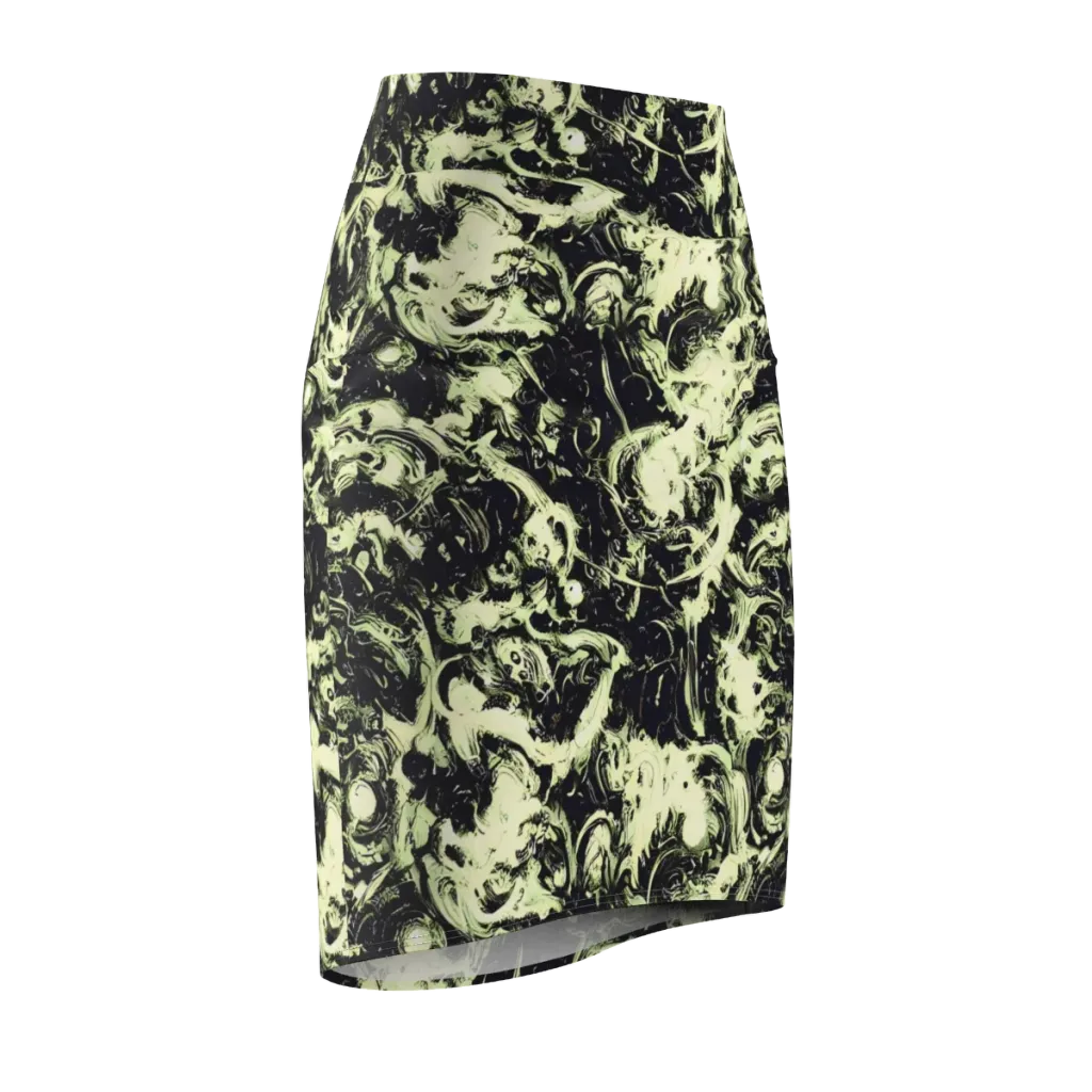Acid Bone Garden on Pencil Skirt — Front Side