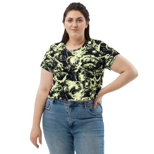Acid Bone Garden on a Crop Tee