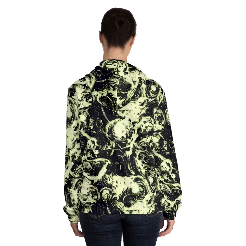 Acid Bone Garden on Women's Full-Zip Hoodie — Back On Person