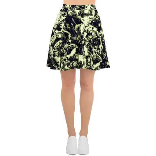 Acid Bone Garden on a Skater Skirt