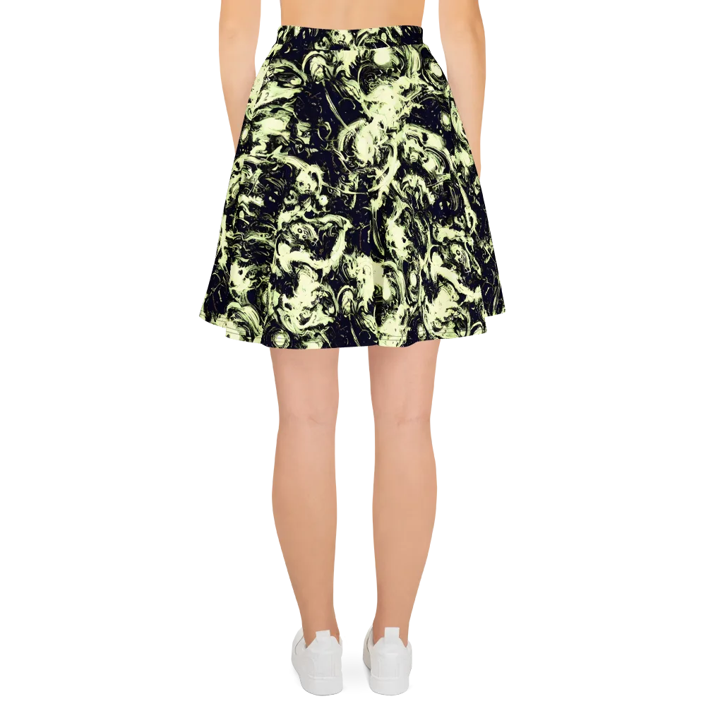 Acid Bone Garden on Skater Skirt — Back