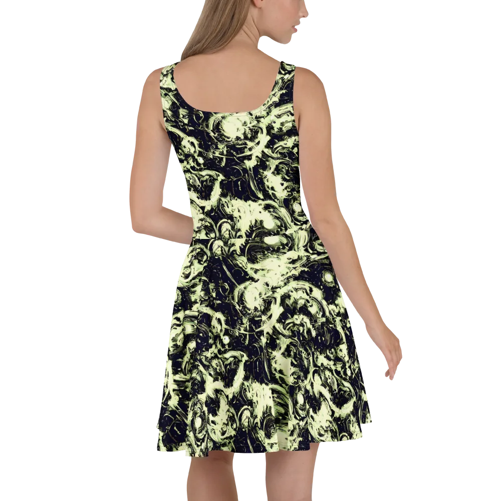 Acid Bone Garden on Skater Dress — Back