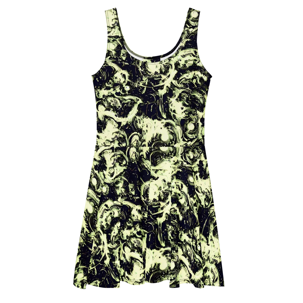 Acid Bone Garden on Skater Dress — Front