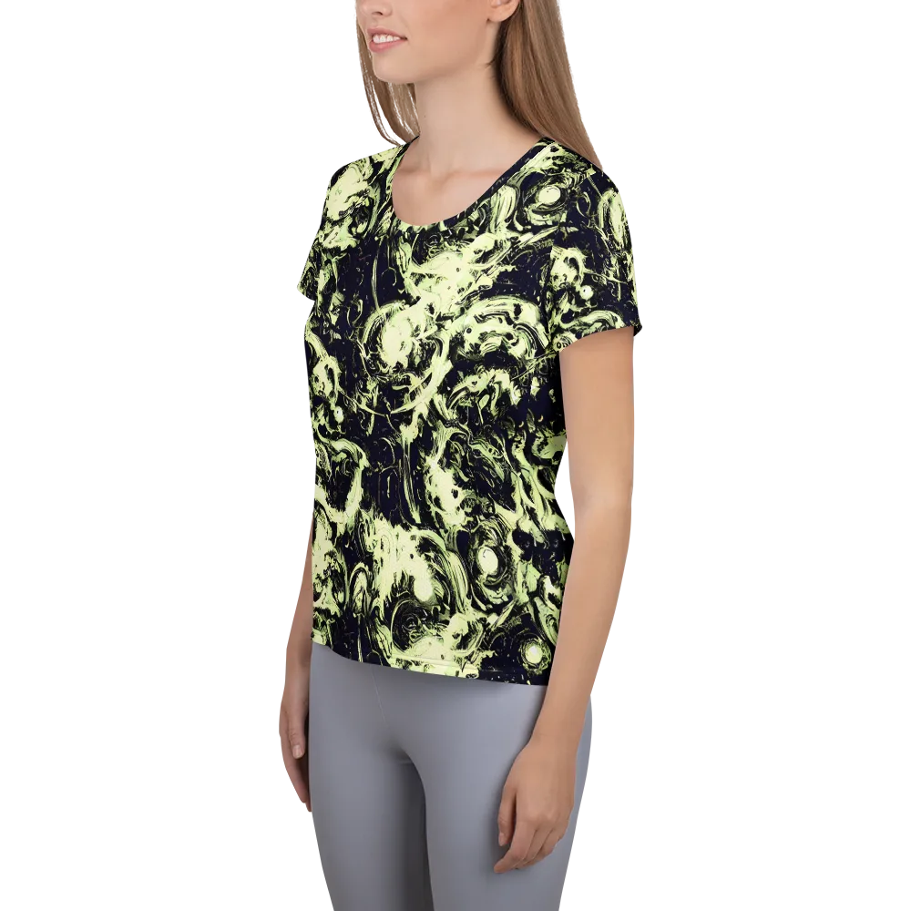 Acid Bone Garden on Women's Athletic T-Shirt — Left