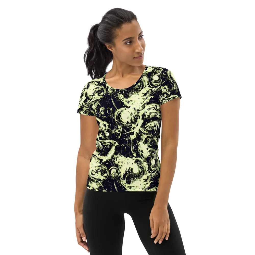 Acid Bone Garden on Women's Athletic T-Shirt — Front