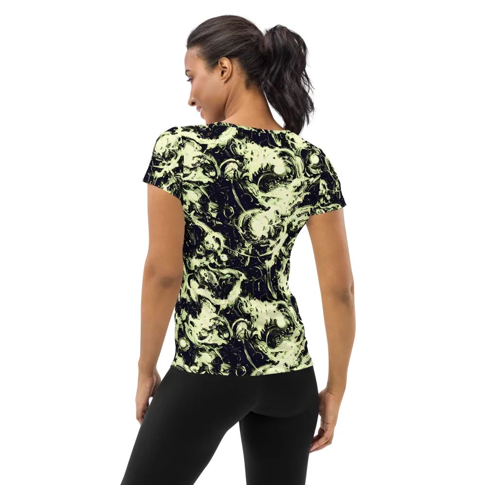 Acid Bone Garden on Women's Athletic T-Shirt — Back