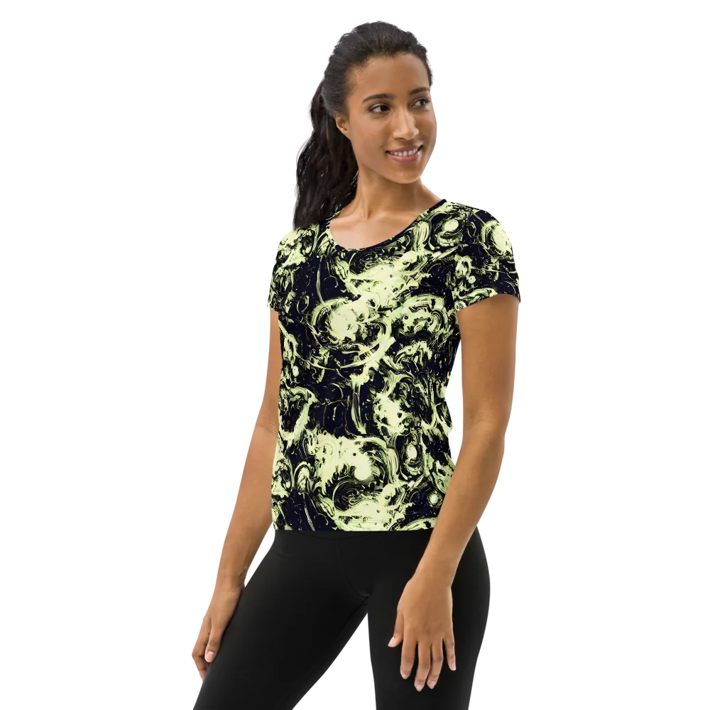 Acid Bone Garden on Women's Athletic T-Shirt — Left